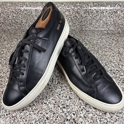 Men's Achilles Low Black Leather Sneakers